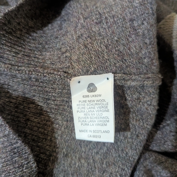 Vtg. Wolsey Made In Scotland 100% Wool Textured Gray/Tan Argyle Sweater Sz XL - Picture 4 of 8